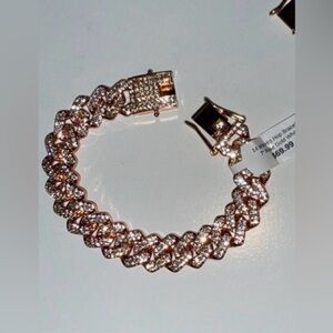 NEW 14MM HipHop Rose Gold White Braclet